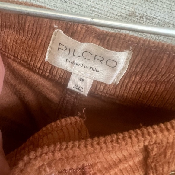 NWT new 28 Anthropologie pilcro Scotty cuffed high rise corduroy pants brown - Picture 6 of 17